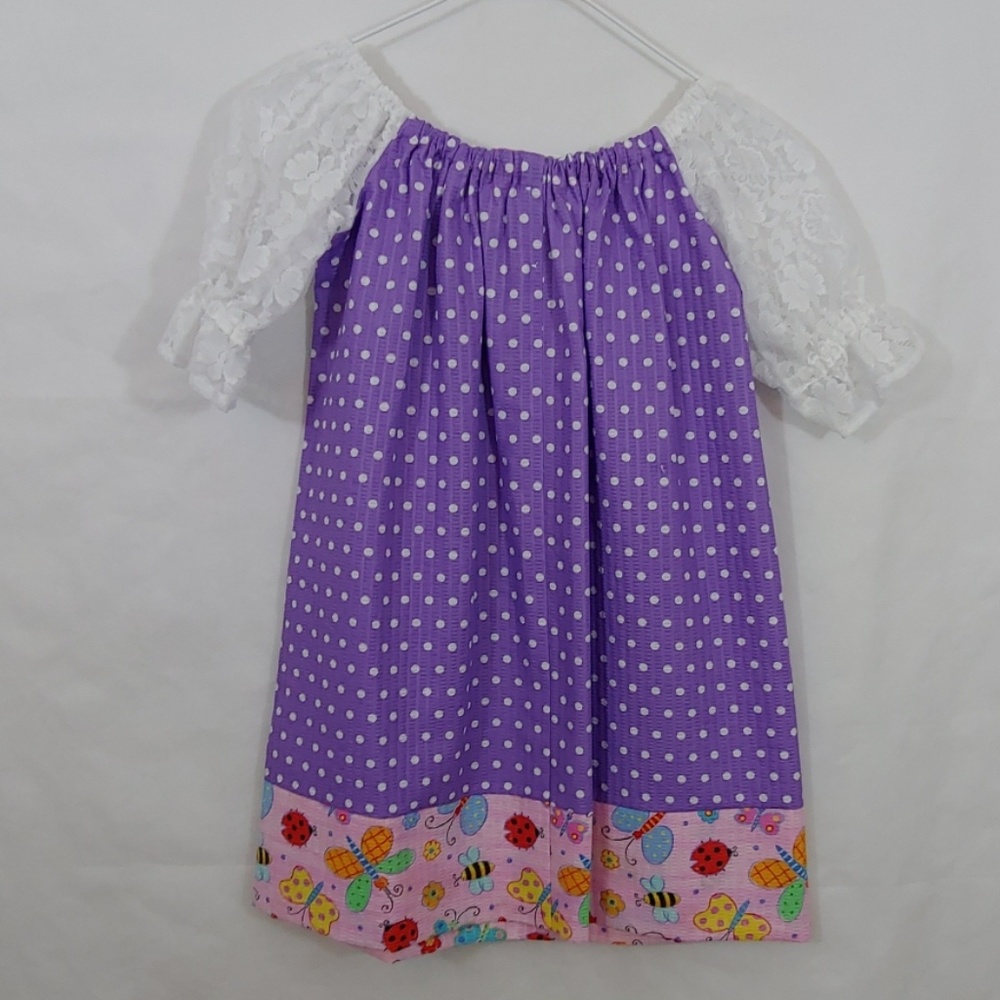 Home Made Sewn By Murray Purple Multi Color Summer Dress Size 5 - Picture 5 of 6